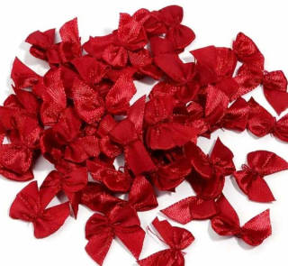 Dekorácia mašlička tmavo červená 2 cm - 10 ks
